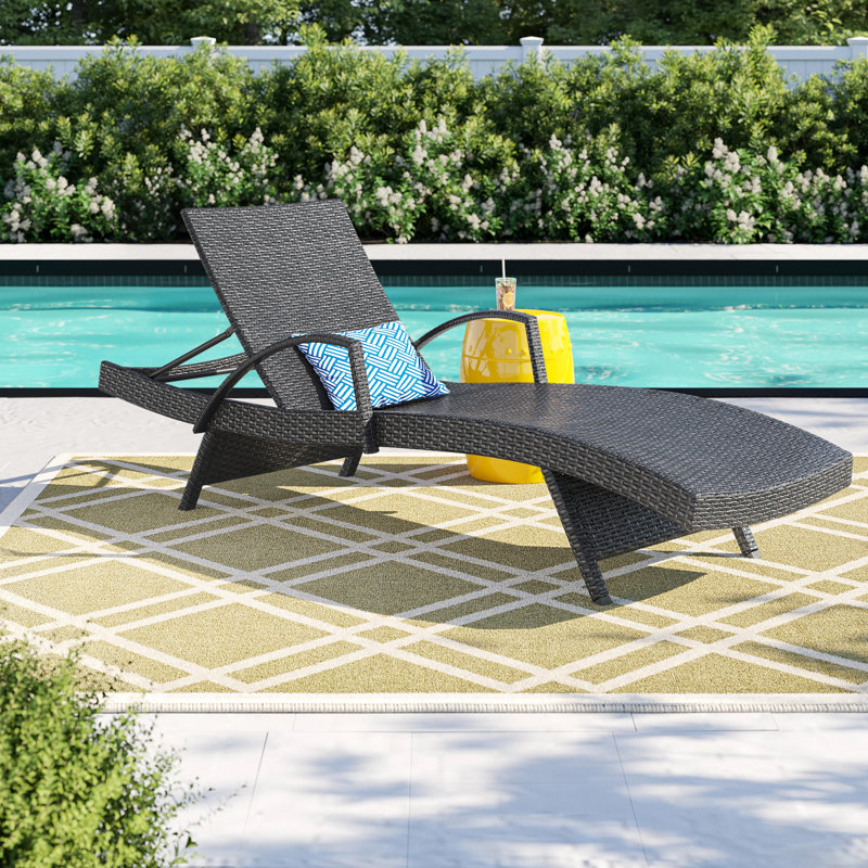 Sol 72 Outdoor™ Rebello Outdoor Wicker Armed Reclining Chaise Lounge